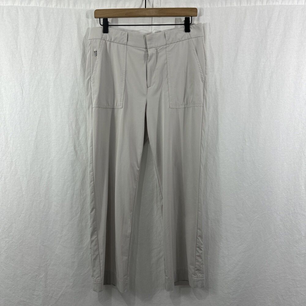 Athleta Tribeca Utility Birch Grey Crop Pants Womens Sz 8 Athleisure Outdoor
